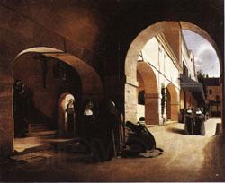Francois Bonvin The Ave Maria;Interior of a Convent at Aramont,Verberie(Oise) Spain oil painting art